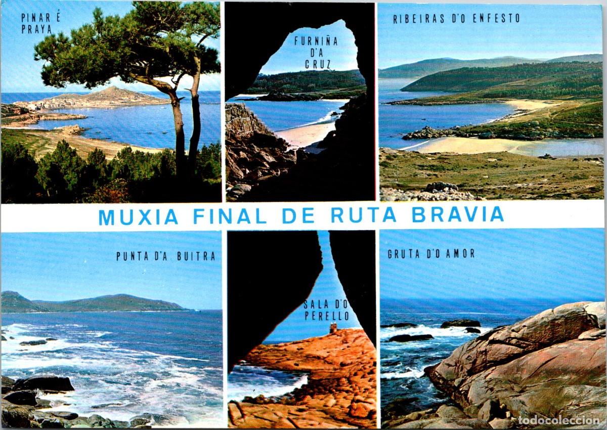 Postales: Mux&iacute;a - Final de Ruta Brava - Pinar y playa-Urna de la Cruz-Punta de la Buitra-Caama&ntilde;o 3 - 149x104mm