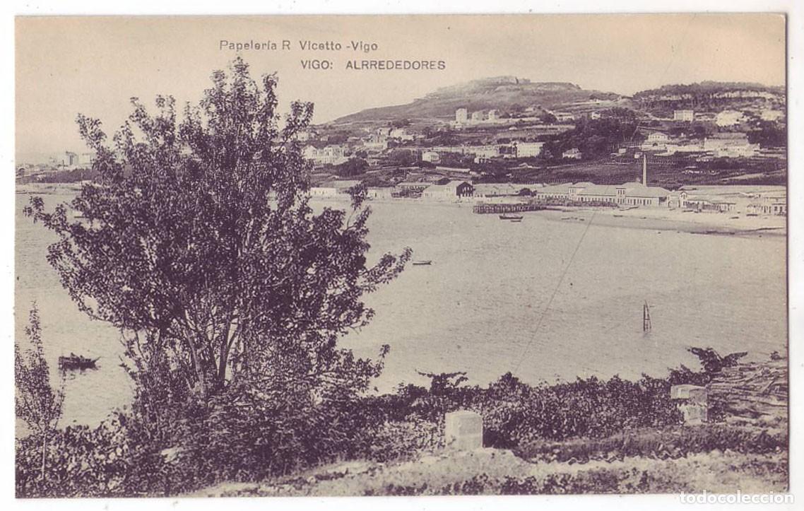 Postales: Vigo (Pontevedra): Alrrededores. Papeler&iacute;a R. Vicetto / Hauser y Menet. No circulada (A&ntilde;os 10)