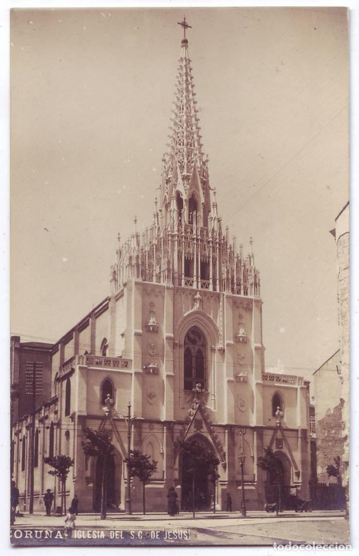 Postales: La Coru&ntilde;a: Iglesia del S. C. de Jes&uacute;s. Foto Ferrer. No circulada (A&ntilde;os 20)
