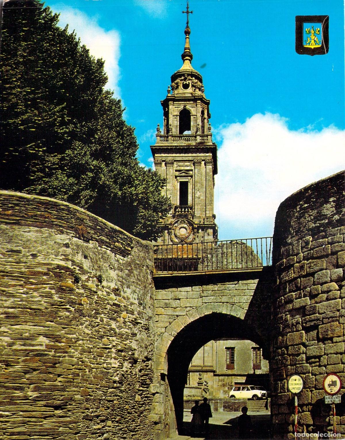 Postales: Postal de la Puerta Santiago en Lugo, Galicia