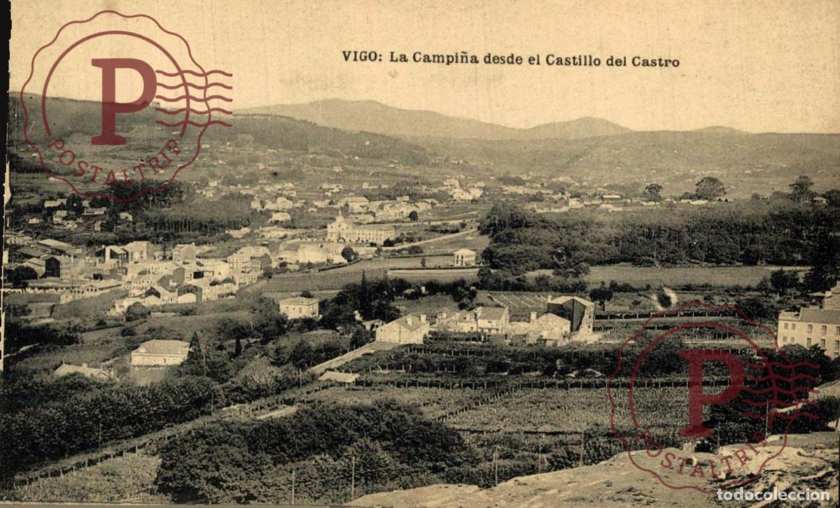 Postales: PONTEVEDRA. VIGO. LA CAMPI&Ntilde;A DESDE EL CASTILLO DEL CASTRO