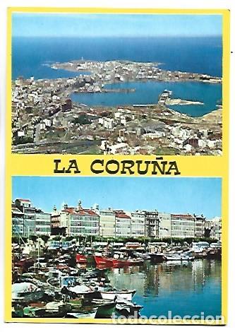 Postales: VISTA AEREA Y DARSENA - SEEN FROM AIR AND THE DRY DOCK.- LA CORU&Ntilde;A