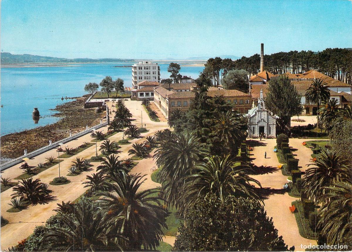 Postales: Postal de la Isla de la Toja, Pontevedra, jardines y capilla