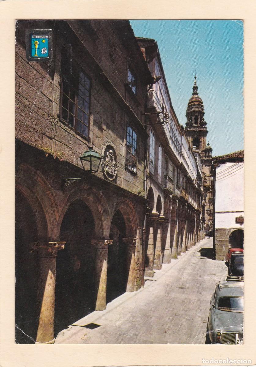 Postales: SANTIAGO DE COMPOSTELA (LA CORU&Ntilde;A). RUA DEL VILLAR (1964) - ESCUDO DE ORO