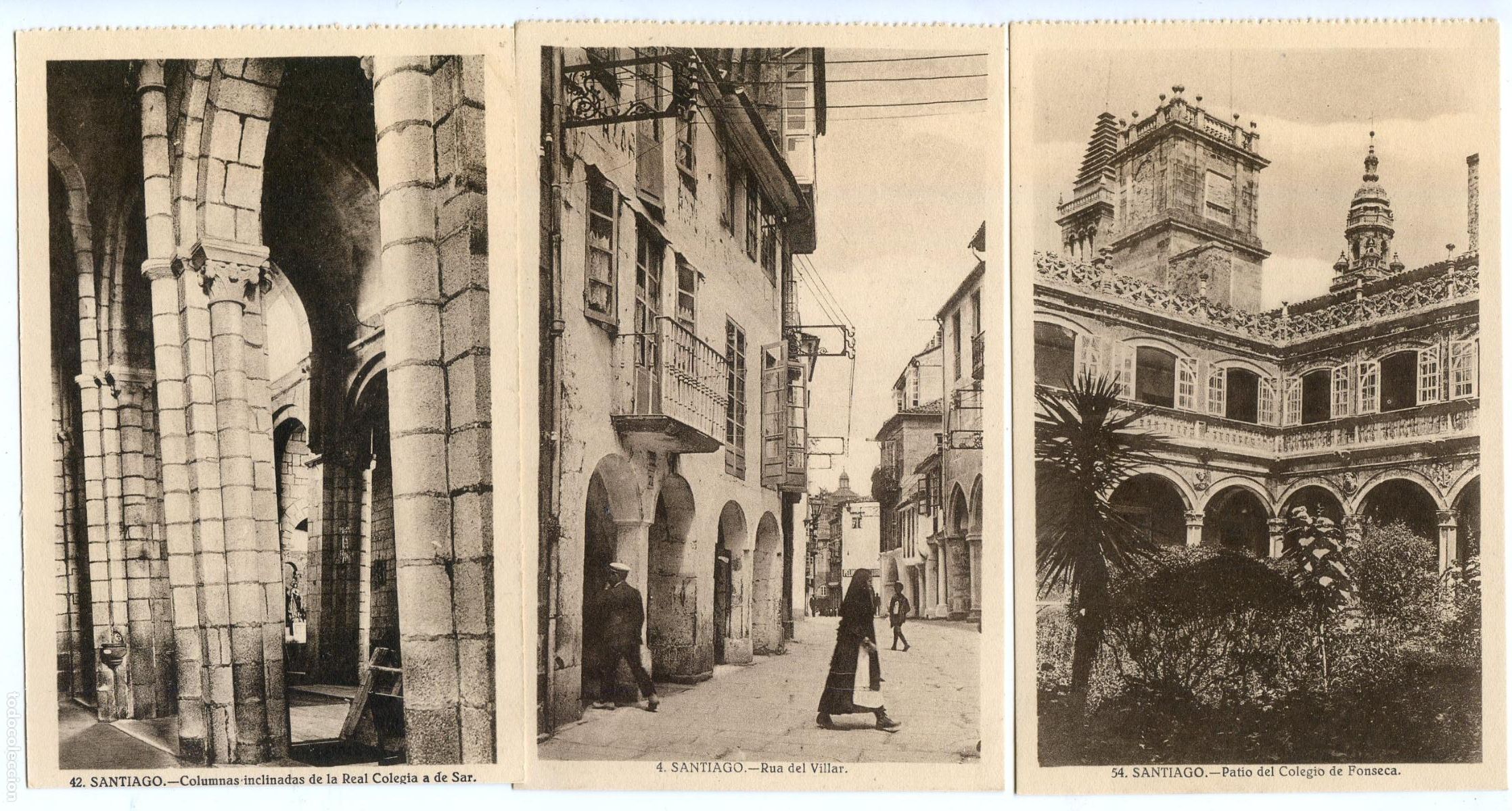Postales: Santiago de Compostela. Lote 5 postales antiguas. Grafos Madrid