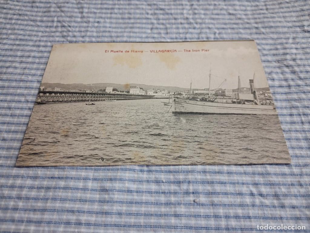 Postales: Postal antigua Galicia. Pontevedra. Villagarc&iacute;a. El Muelle de Hierro. Ed. Luis Bouza Trillo.