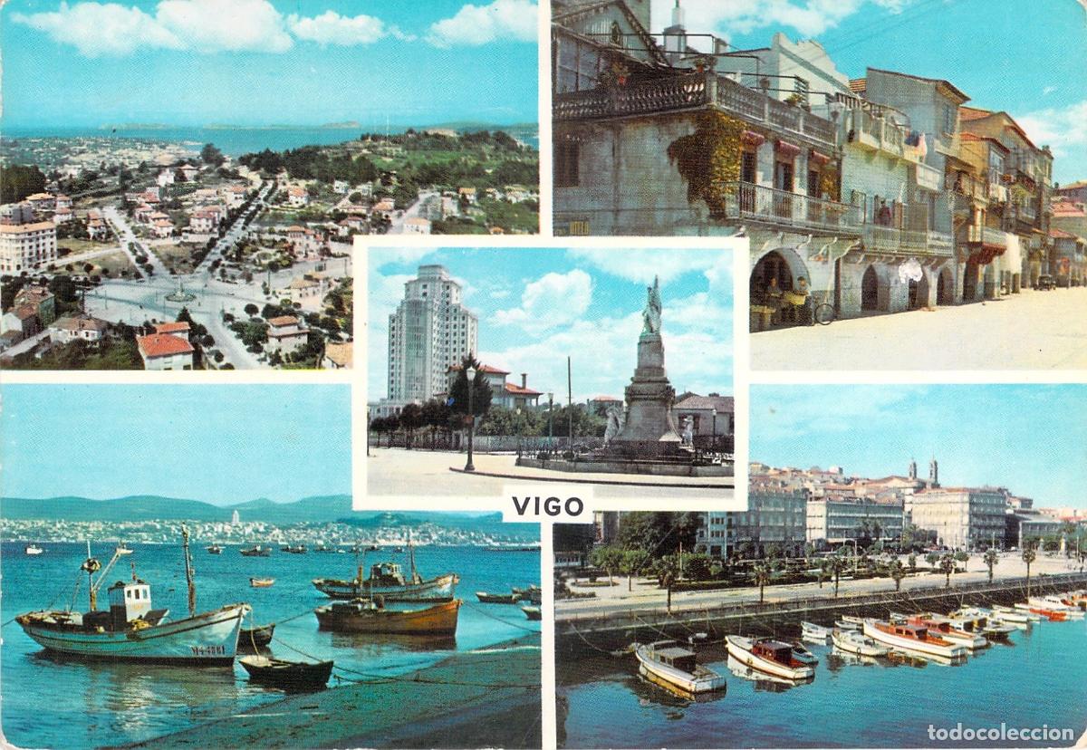 Postales: Postal de Vigo con vistas de la ciudad y el puerto