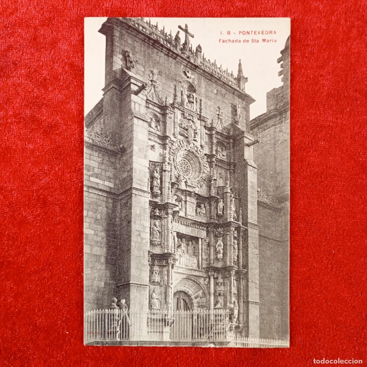Postales: POSTAL - PONTEVEDRA - FACHADA DE SANTA MARIA - I. B. - RAR&Iacute;SIMA / 2064