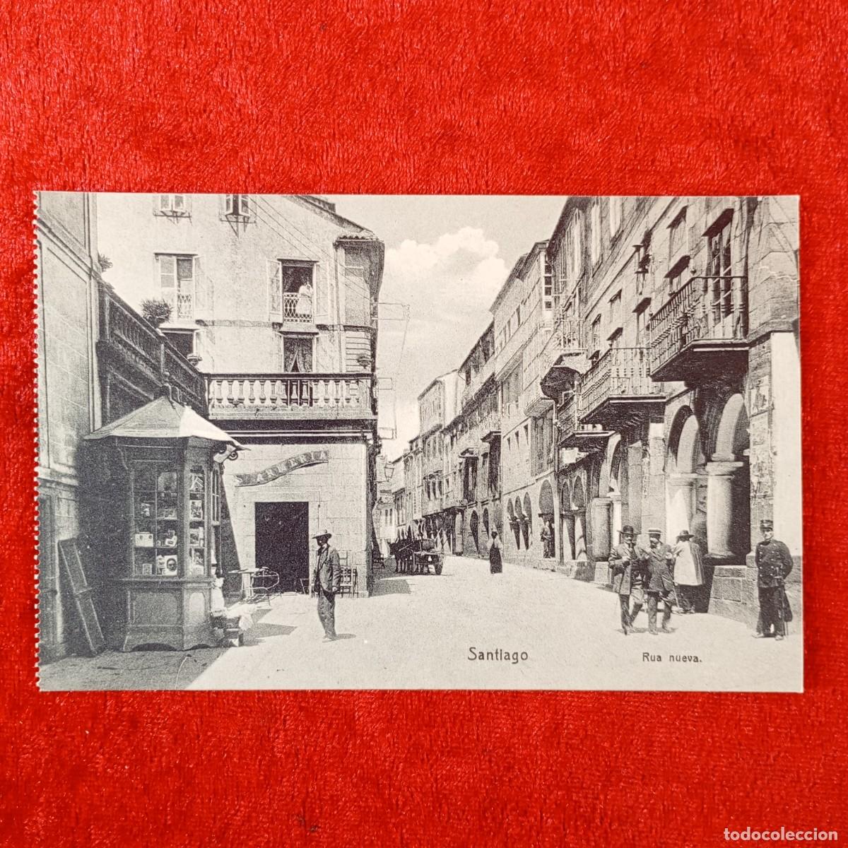 Postales: POSTAL - SANTIAGO DE COMPOSTELA - SANTIAGO - RUA NUEVA - RAR&Iacute;SIMA / 2092