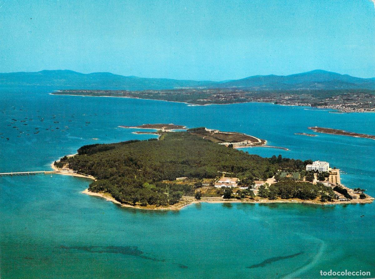 Postales: Postal de la Isla de La Toja vista desde el aire