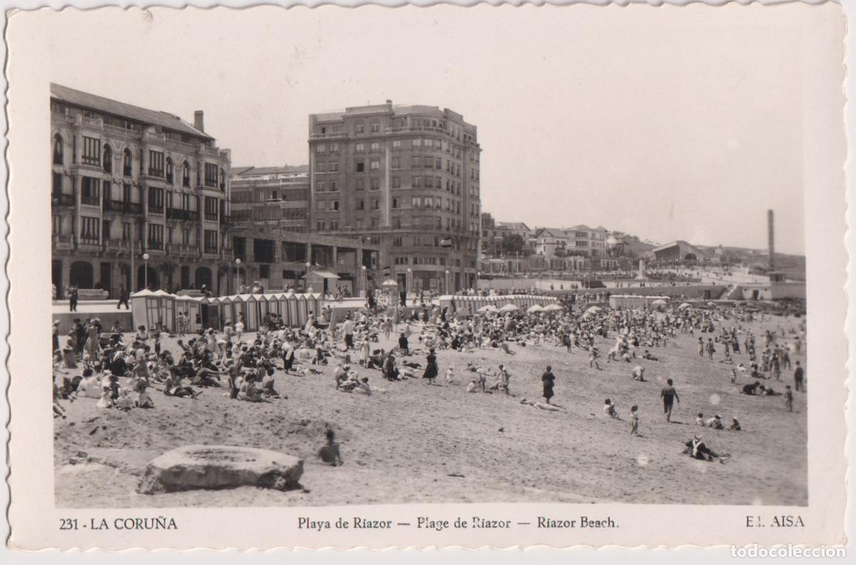Postales: LA CORU&Ntilde;A, PLAYA DE RIAZOR &ndash; ED.AISA N&ordm;231 &ndash; CIRCULADA