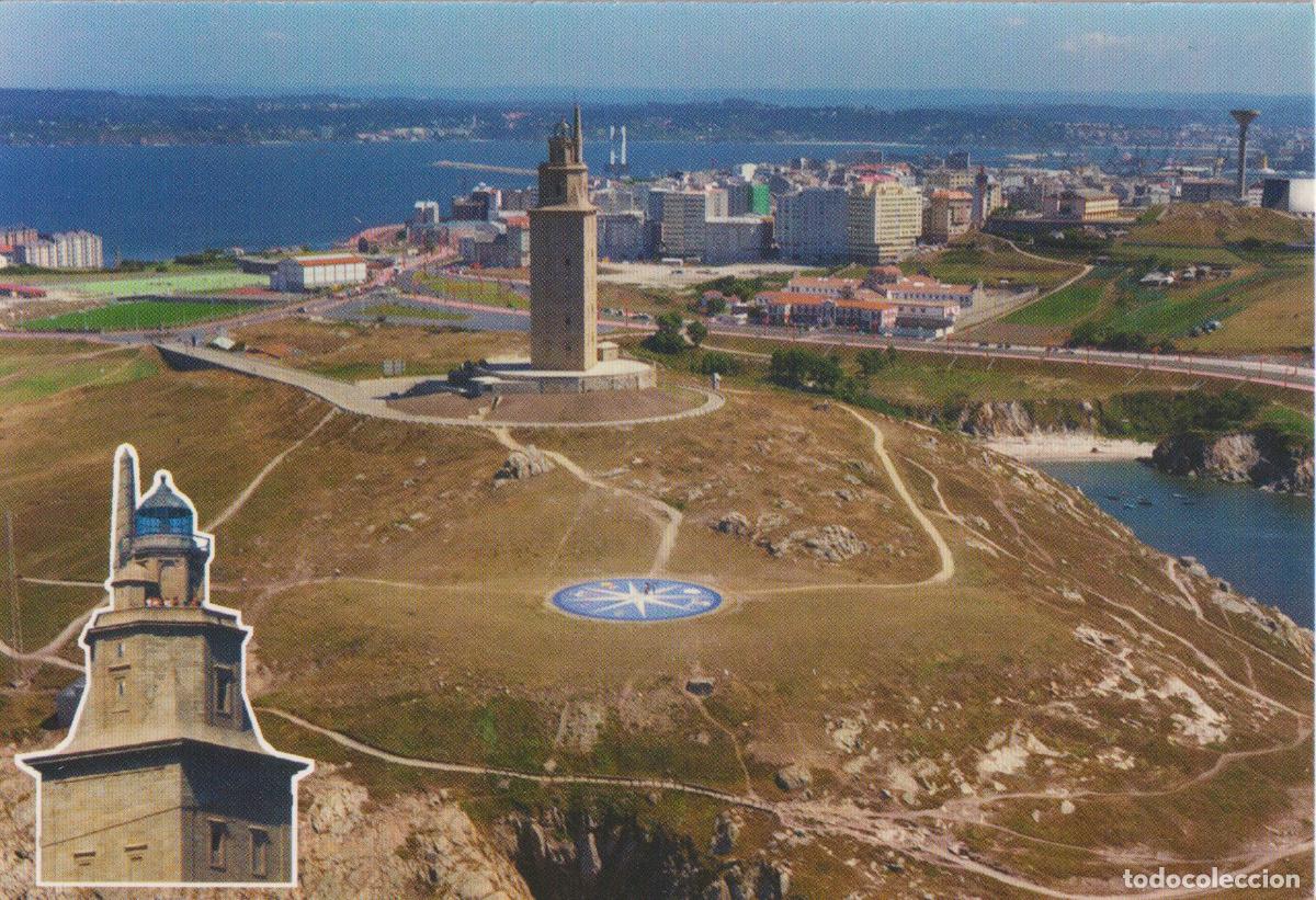 Postales: LA CORU&Ntilde;A, VISTA A&Eacute;REA DE LA TORRE DE H&Eacute;RCULES &ndash; FOTO BLANCO N&ordm;35 &ndash; S/C