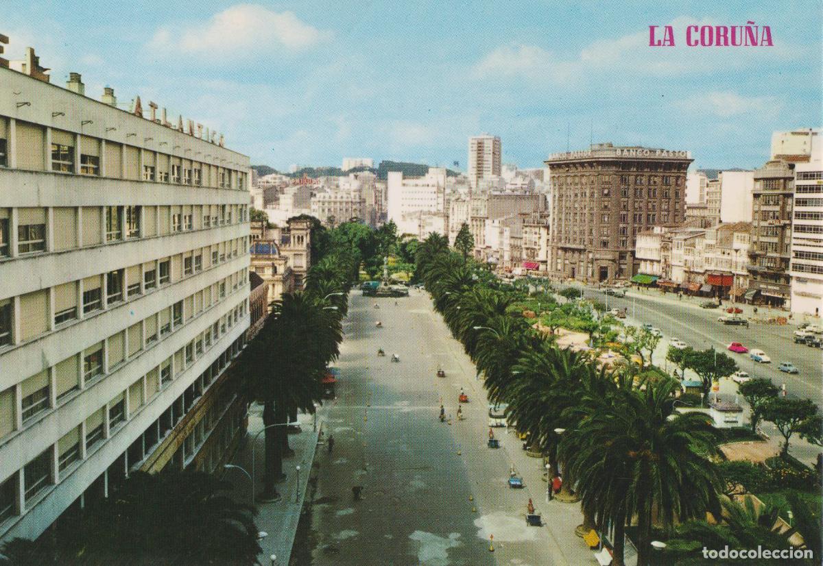 Postales: LA CORU&Ntilde;A, JARDINES DE M&Eacute;NDEZ N&Uacute;&Ntilde;EZ Y LOS CANTONES &ndash; EDICIONES PARIS 104 &ndash; ESCRITA
