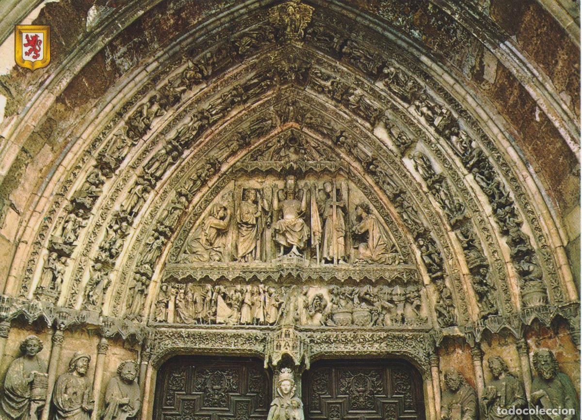 Postales: LE&Oacute;N, CATEDRAL, DETALLE PUERTA DE NTRA. SE&Ntilde;ORA LA BLANCA &ndash; EDICIONES REYERO N&ordm;9 &ndash; S/C