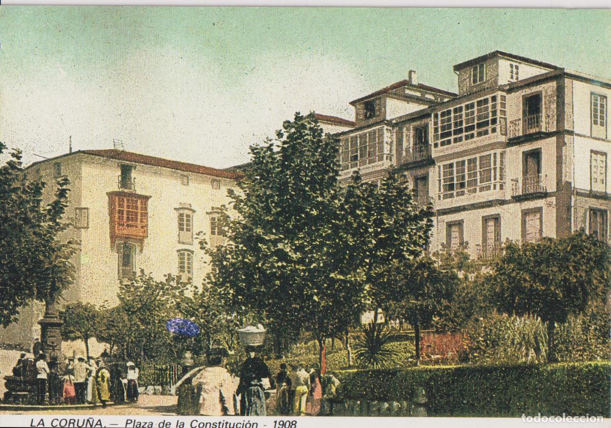 Postales: LA CORU&Ntilde;A, PLAZA DE LA CONSTITUCI&Oacute;N, A&Ntilde;O 1908 &ndash; LIBRERIA ARENAS &ndash; S/C &ndash; REPRODUCCION