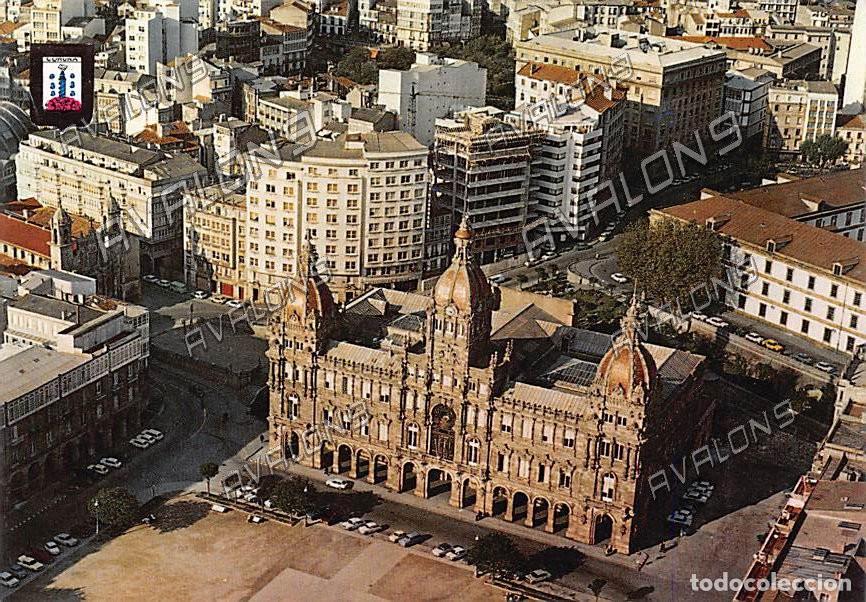 Postales: Vista a&eacute;rea del Ayuntamiento (La Coru&ntilde;a) - Sin Circular - a&ntilde;os 70 u 80