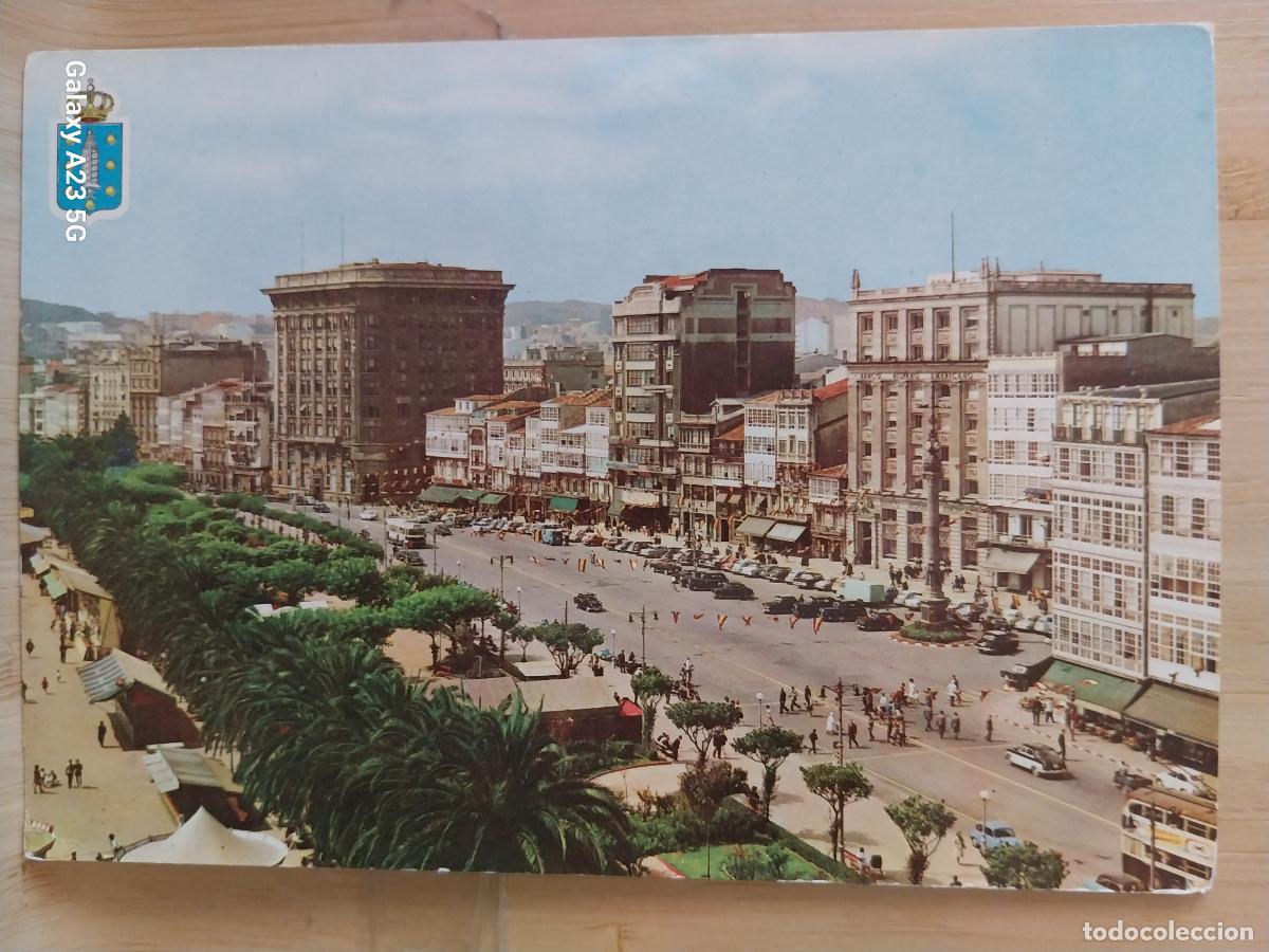 Postales: CANTONES JARDINES MENDEZ NU&Ntilde;EZ CORU&Ntilde;A ED VALMAN 7 SC BANDERINES ANIMADA COCHES CLASICOS