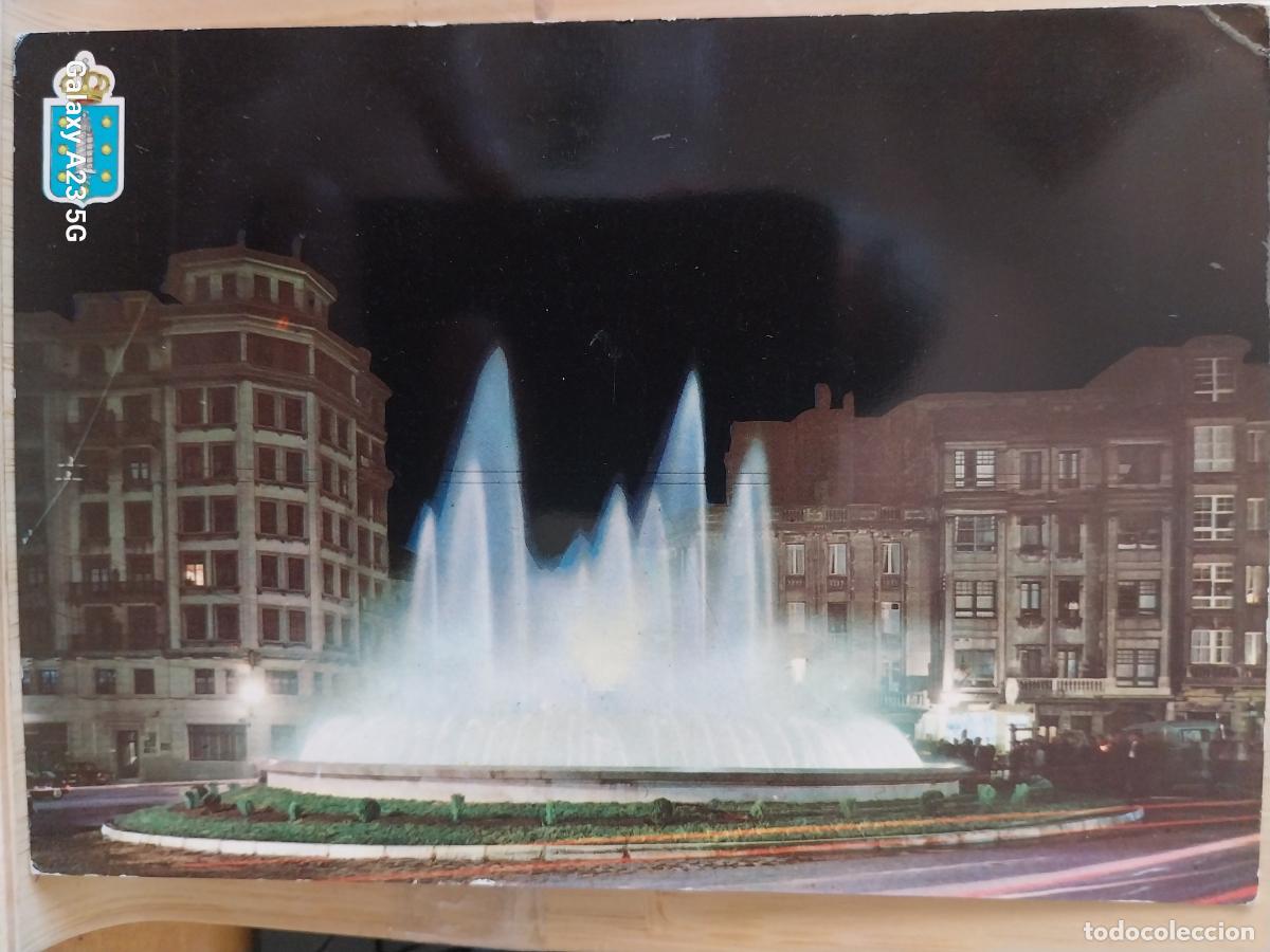 Postales: CORU&Ntilde;A FUENTE LUMINOSA CUATRO CAMINOS ED VALMAN 18 SC ORIGINAL ANIMADA COCHES CL&Aacute;SICOS