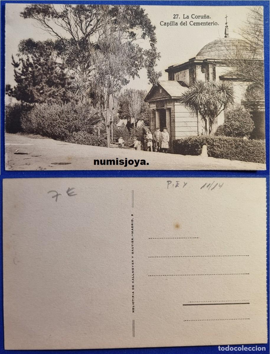 Postales: Postal LA CORU&Ntilde;A (Espa&ntilde;a) a&ntilde;o 1930. CAPILLA DEL CEMENTERIO.