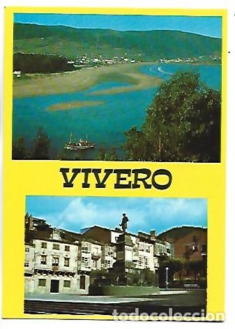Postales: PLAYA DE COBAS Y PLAZA DE PASTOR DIAZ.- VIVERO / LUGO