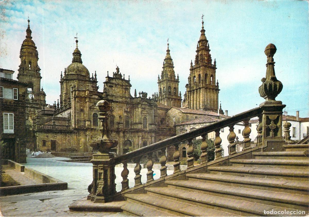 Postales: Postal de la Fachada de la Azabacher&iacute;a de la Catedral de Santiago de Compostela