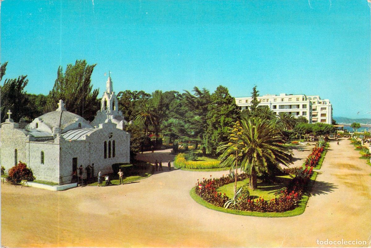 Postales: Postal de la Iglesia y Gran Hotel en La Toja, Galicia