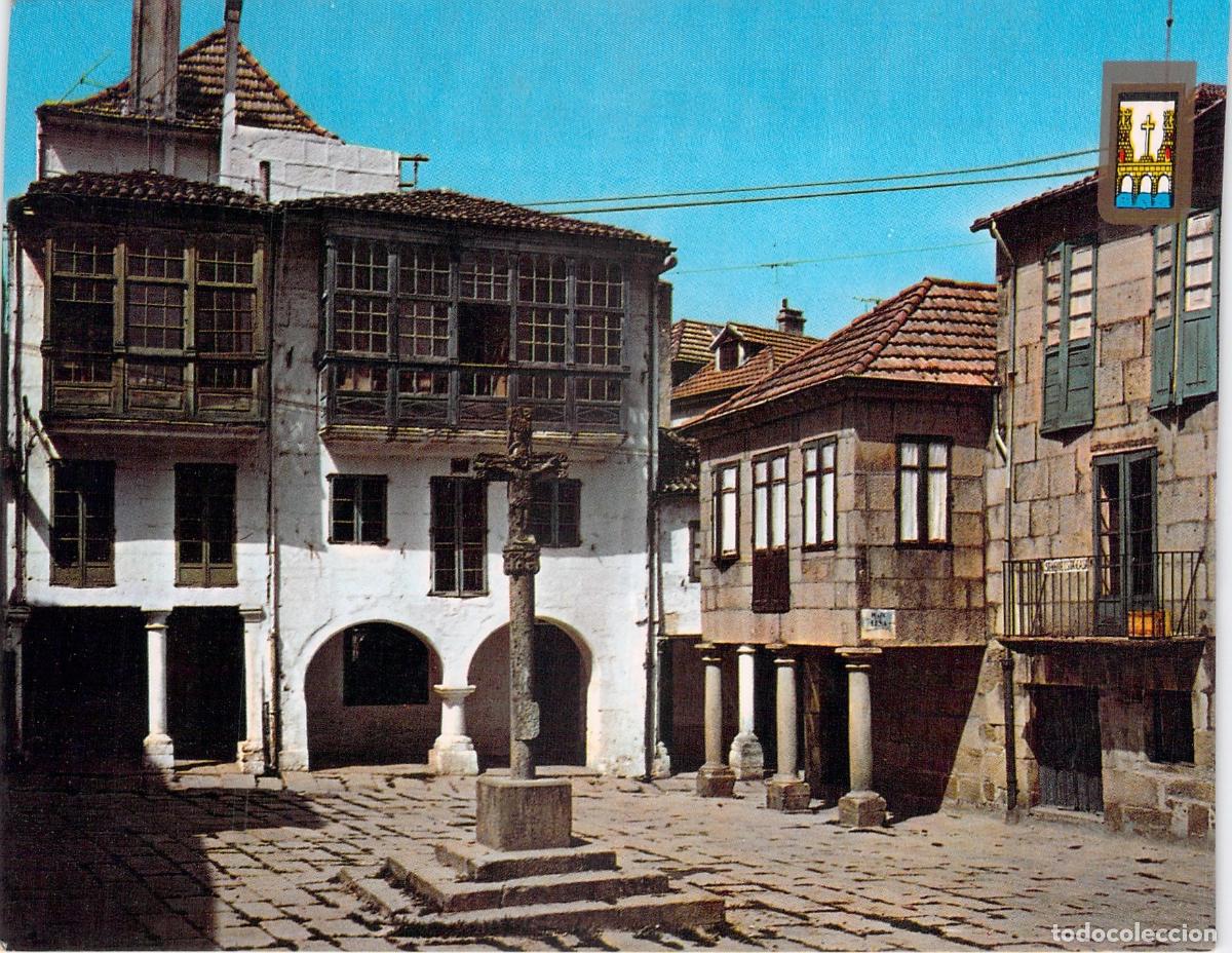 Postales: Postal de la Plaza de la Le&ntilde;a en Pontevedra