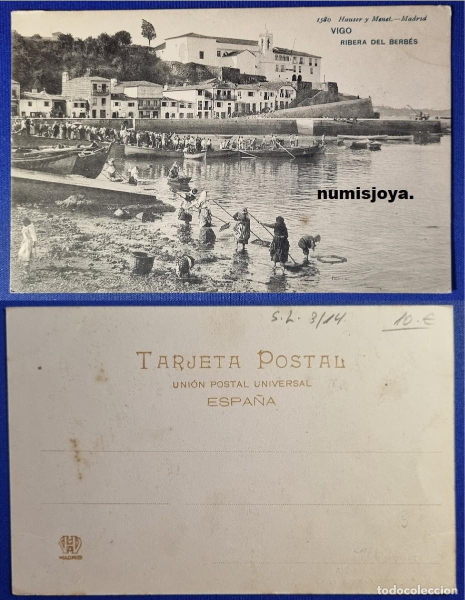Postales: Postal de VIGO Pontevedra (Espa&ntilde;a) a&ntilde;o 1900. Ribera del Berbes. Reverso sin dividir. HAUSER Y MENET.