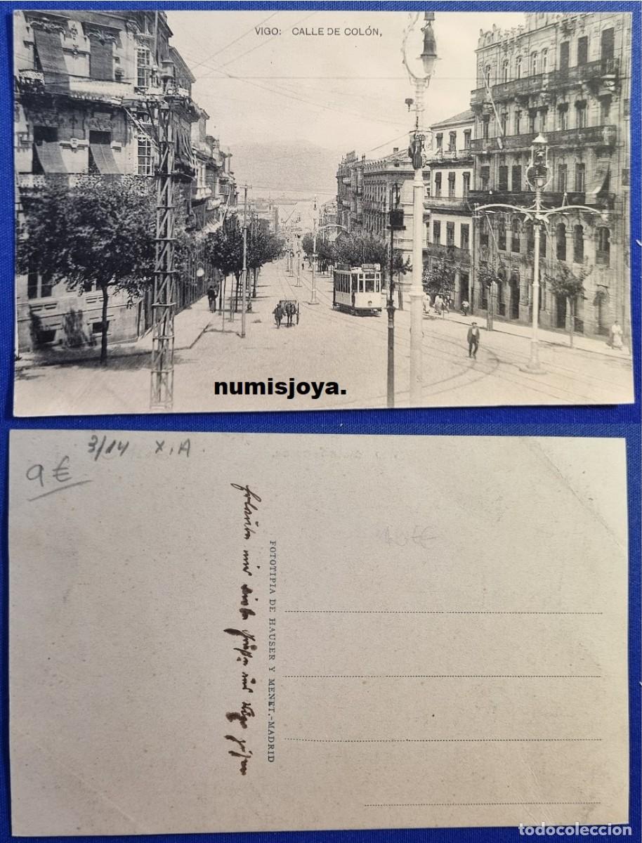 Postales: Postal de VIGO Pontevedra (Espa&ntilde;a) a&ntilde;o 1910. Calle de Col&oacute;n. HAUSER Y MENET.