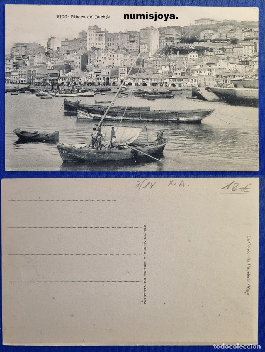 Postales: Postal de VIGO Pontevedra (Espa&ntilde;a) a&ntilde;o 1910. Ribera del Berb&eacute;s. HAUSER Y MENET.
