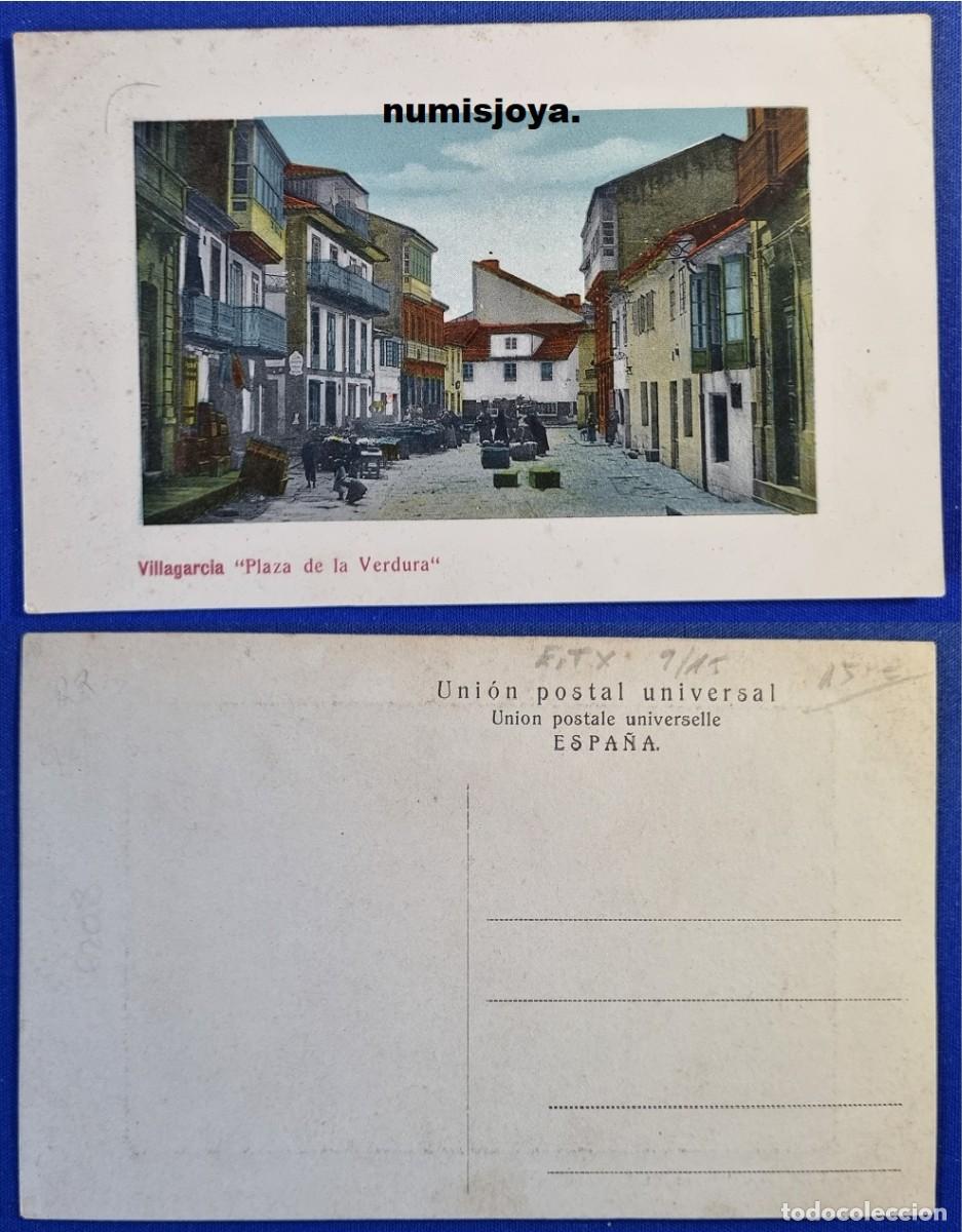 Postales: Postal de VILLAGARCIA Pontevedra (Espa&ntilde;a) a&ntilde;o 1900. PLAZA DE LA VERDURA. Uni&oacute;n Postal Universal.