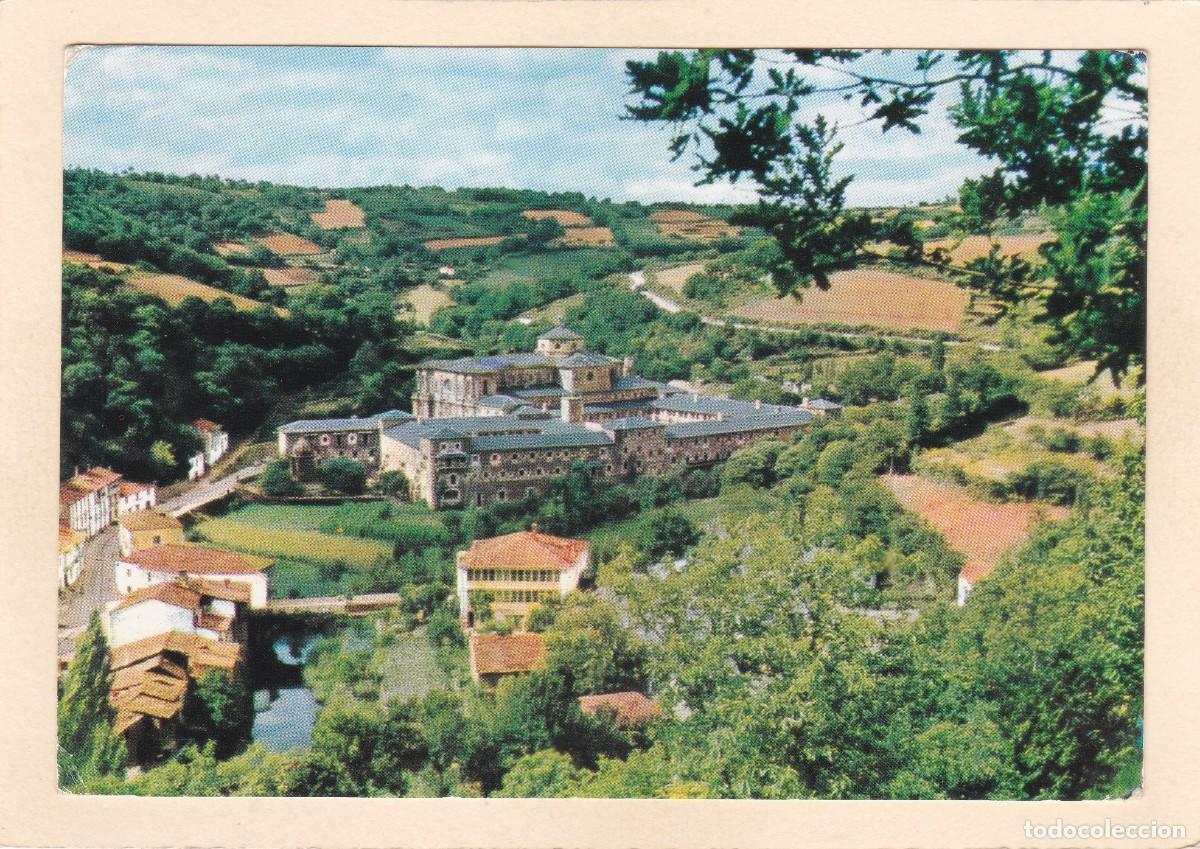 Postales: SAMOS (LUGO). ABAD&Iacute;A. MONASTERIO. VISTA PANOR&Aacute;MICA (1966)