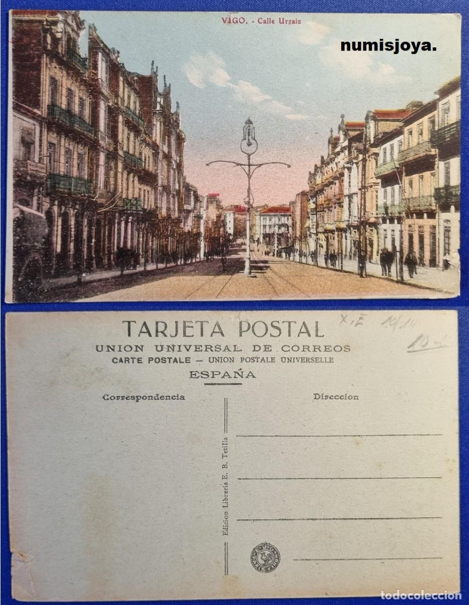 Postales: Postal de VIGO Pontevedra (Espa&ntilde;a) a&ntilde;o 1910. CALLE URZAIZ. Ed. E, B. Tetilla.