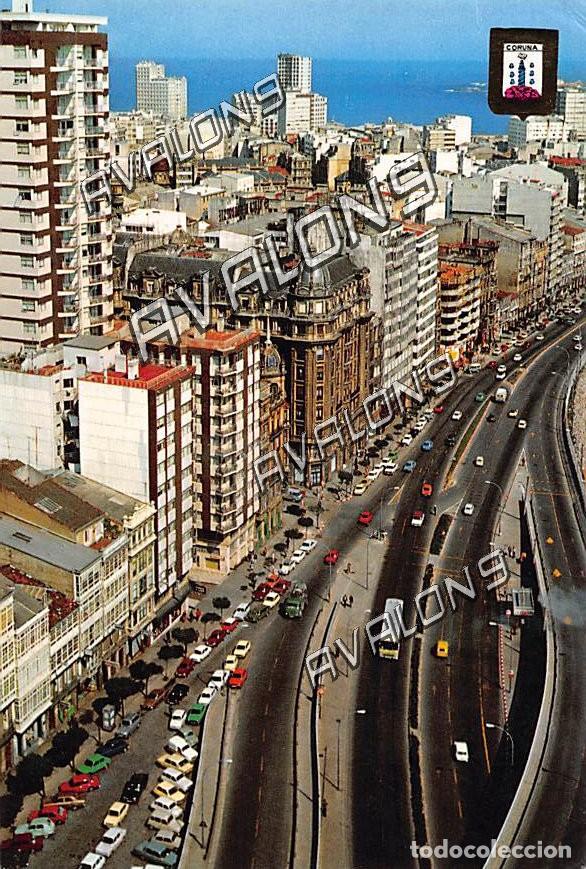 Postais: Avenida Linares Rivas (La Coru&ntilde;a) - Sin Circulas, A&ntilde;os 70