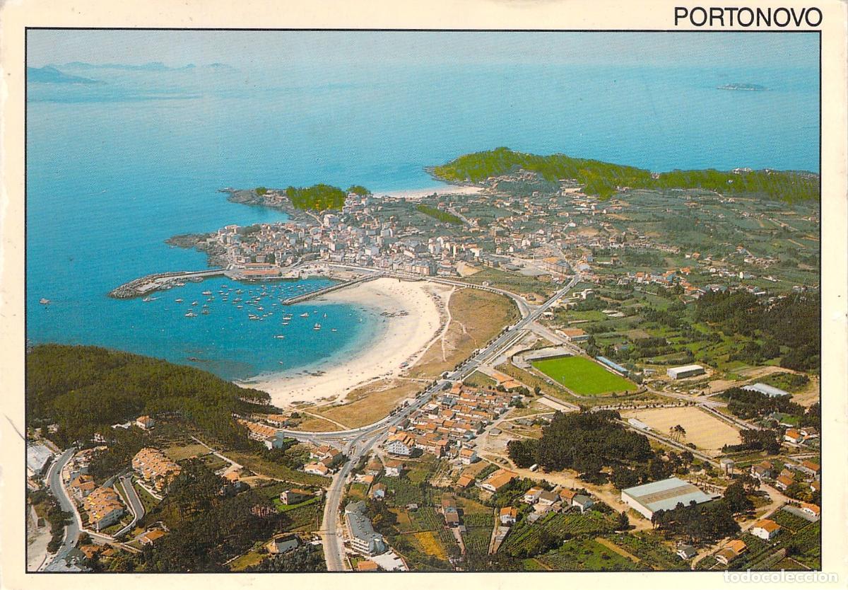 Postales: Postal de Portonovo vista a&eacute;rea en Pontevedra