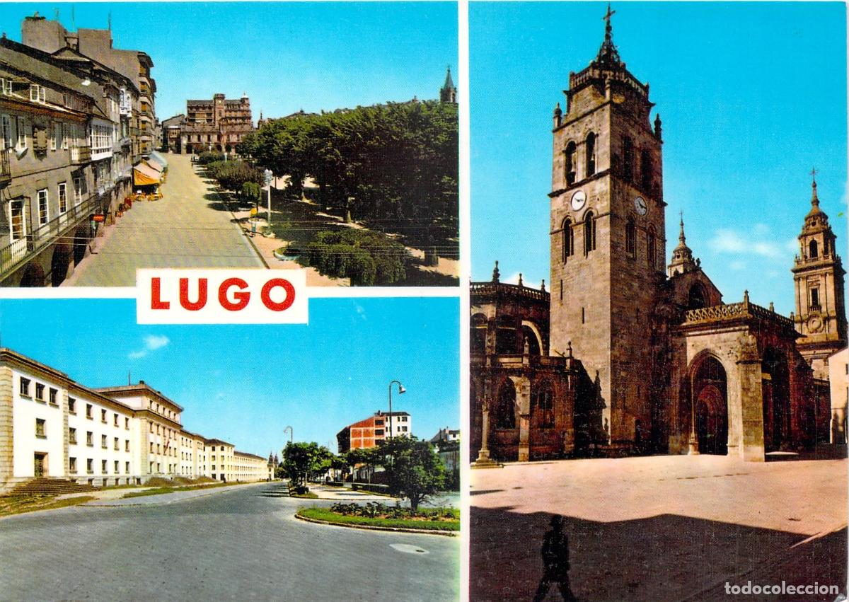 Postales: Postal de Lugo con Vistas de la Catedral y Calles de la Ciudad