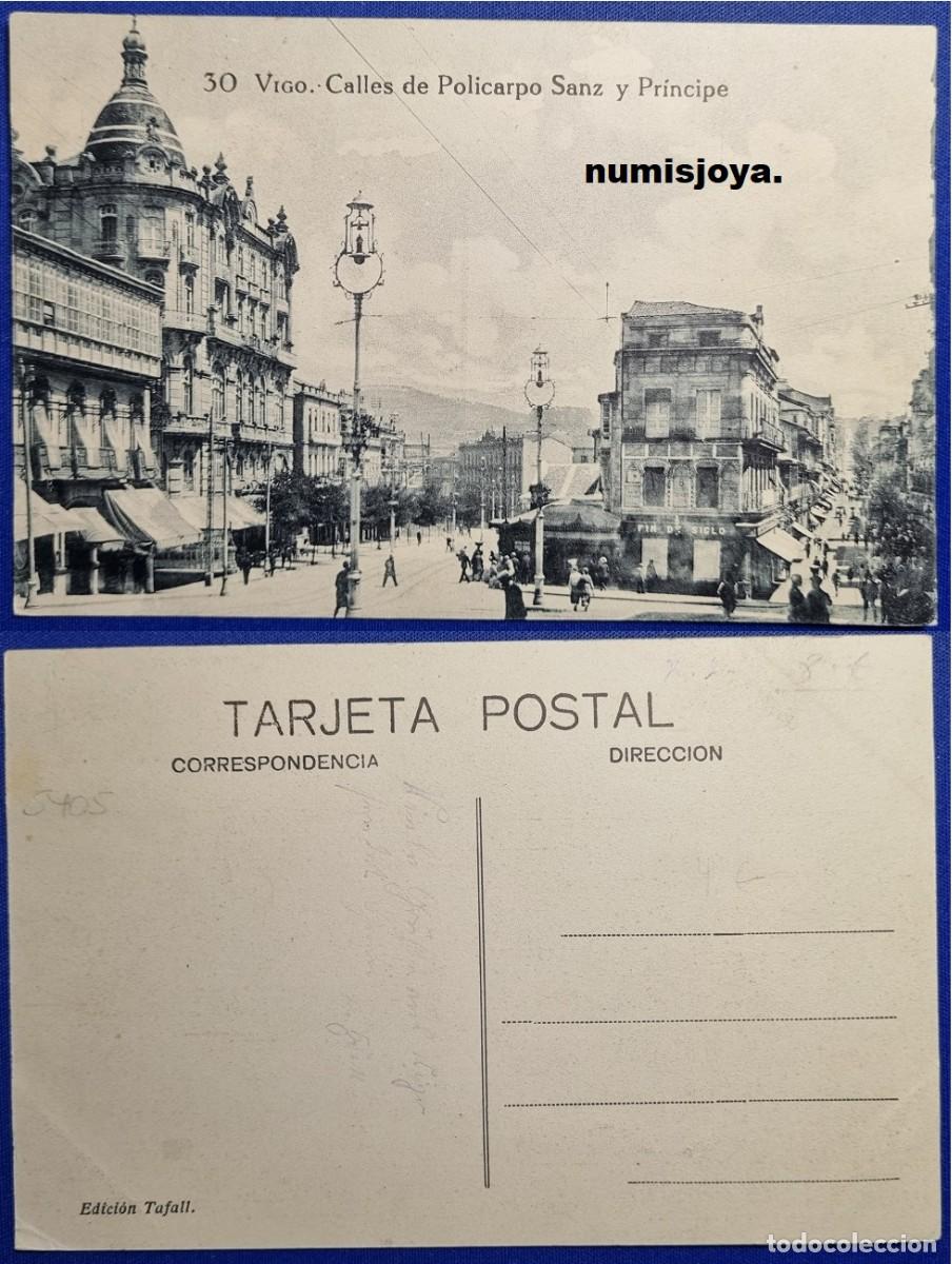 Postales: Postal de VIGO Pontevedra (Espa&ntilde;a) a&ntilde;o 1910. Calles Policarpo Sanz y Principe. Ed. TAFAIL.