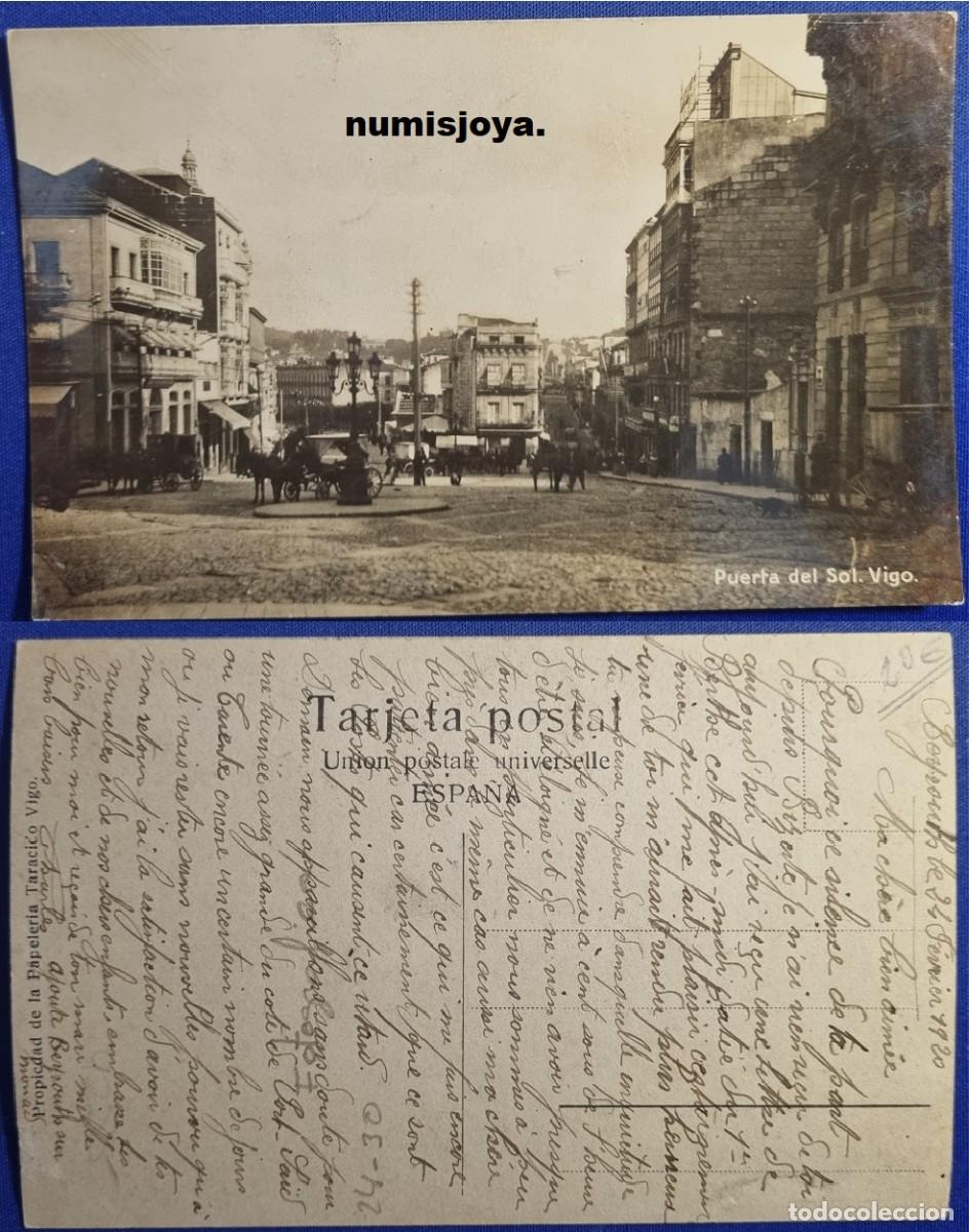 Postales: Postal de VIGO Pontevedra (Espa&ntilde;a) a&ntilde;o 1910. Puerta del Sol. Papelera TARACICO.