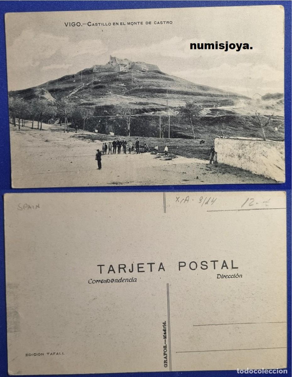 Postales: Postal de VIGO Pontevedra (Espa&ntilde;a) a&ntilde;o 1910. Castillo en el Monte Castro. Ed. TAFALL.
