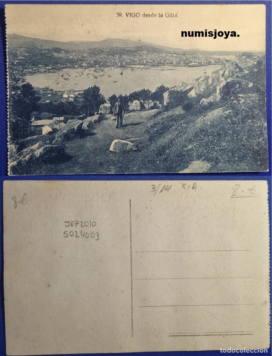 Postales: Postal de VIGO Pontevedra (Espa&ntilde;a) a&ntilde;o 1910. Vigo desde la G&Uuml;IA.