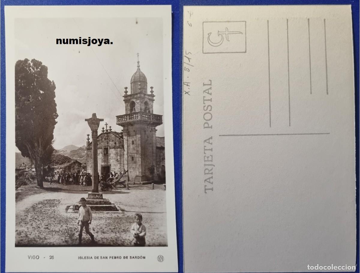 Postales: Postal de VIGO Pontevedra (Espa&ntilde;a) a&ntilde;o 1930. Iglesia de San Pedro de Sard&oacute;m.