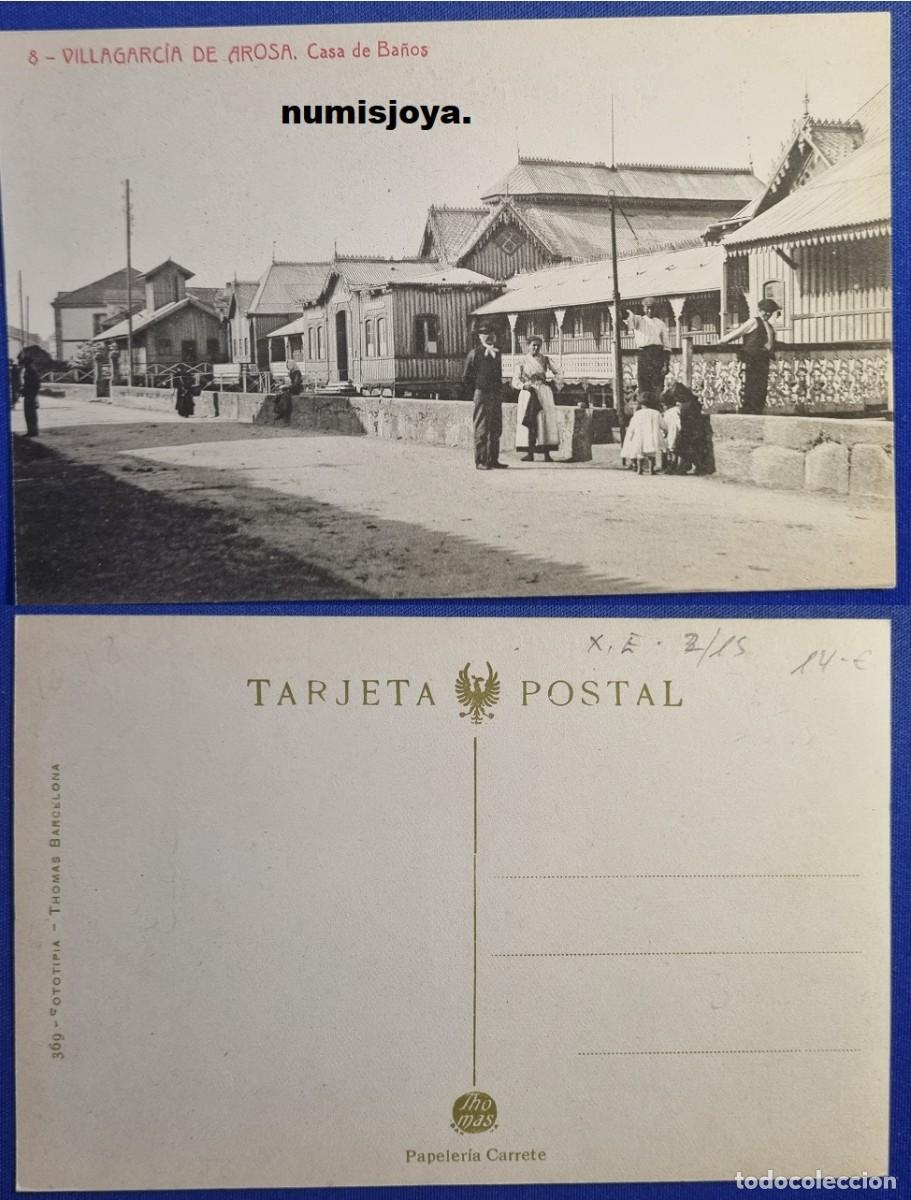 Postales: Postal de VILLAGARCIA de AROSA Pontevedra (Espa&ntilde;a) a&ntilde;o 1910. CASA DE BA&Ntilde;OS. Fot. THOMAS.