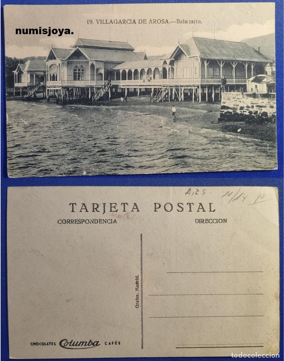 Postales: Postal de VILLAGARCIA de AROSA Pontevedra (Espa&ntilde;a) a&ntilde;o 1910. BALNEARIO. Fot. GRAFOS.