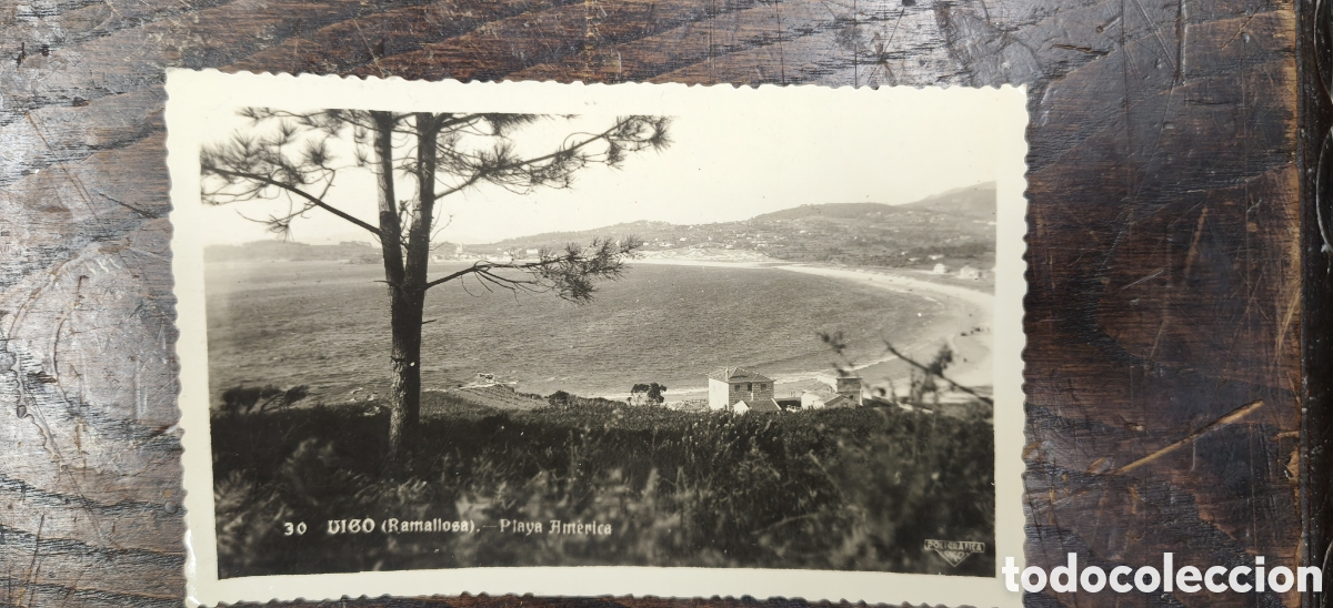 Postales: Postal antigua Vigo (Nigr&aacute;n) - Vista de Playa Am&eacute;rica - No Circulada - Edici&oacute;n BELFO / Garc&iacute;a Garrab