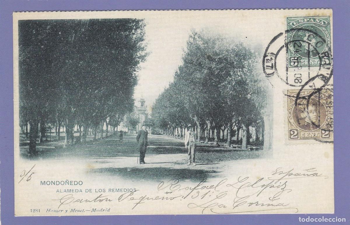 Postales: MONDO&Ntilde;EDO (LUGO). ALAMEDA DE LOS REMEDIOS - REPRODUCCION DIARIO DE PONTEVEDRA Y FUNDACION CAIXA GALI