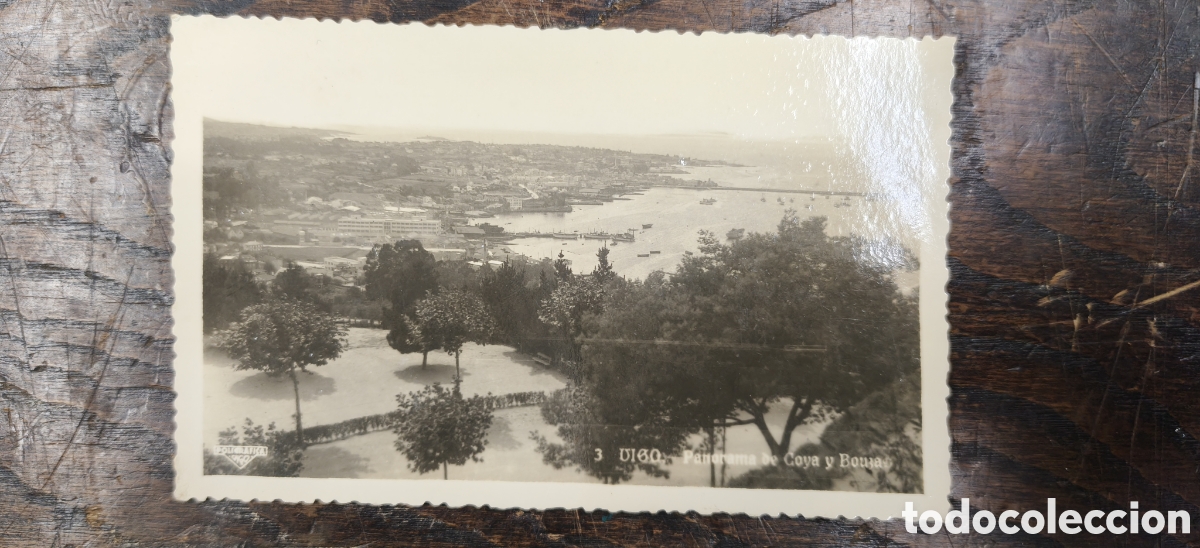 Postales: Postal Vigo - Panorama de Coya y Bouzas desde El Castro - Fototipia Kallmeyer - Papel Belfo - Nueva