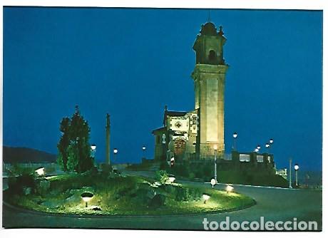 Postales: PARQUE MUNICIPAL DE LA GUIA. MONUMENTO AL SAGRADO CORAZON DE JESUS, NOCTURNA.- VIGO