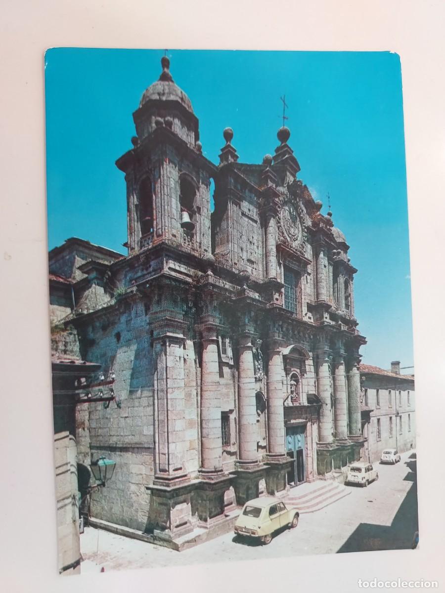 Postales: POSTAL PONTEVEDRA IGLESIA DE SAN BARTOLOME. 1973. SIN CIRCULAR. CITROEN 2CV RENAULT 4 SEAT 600