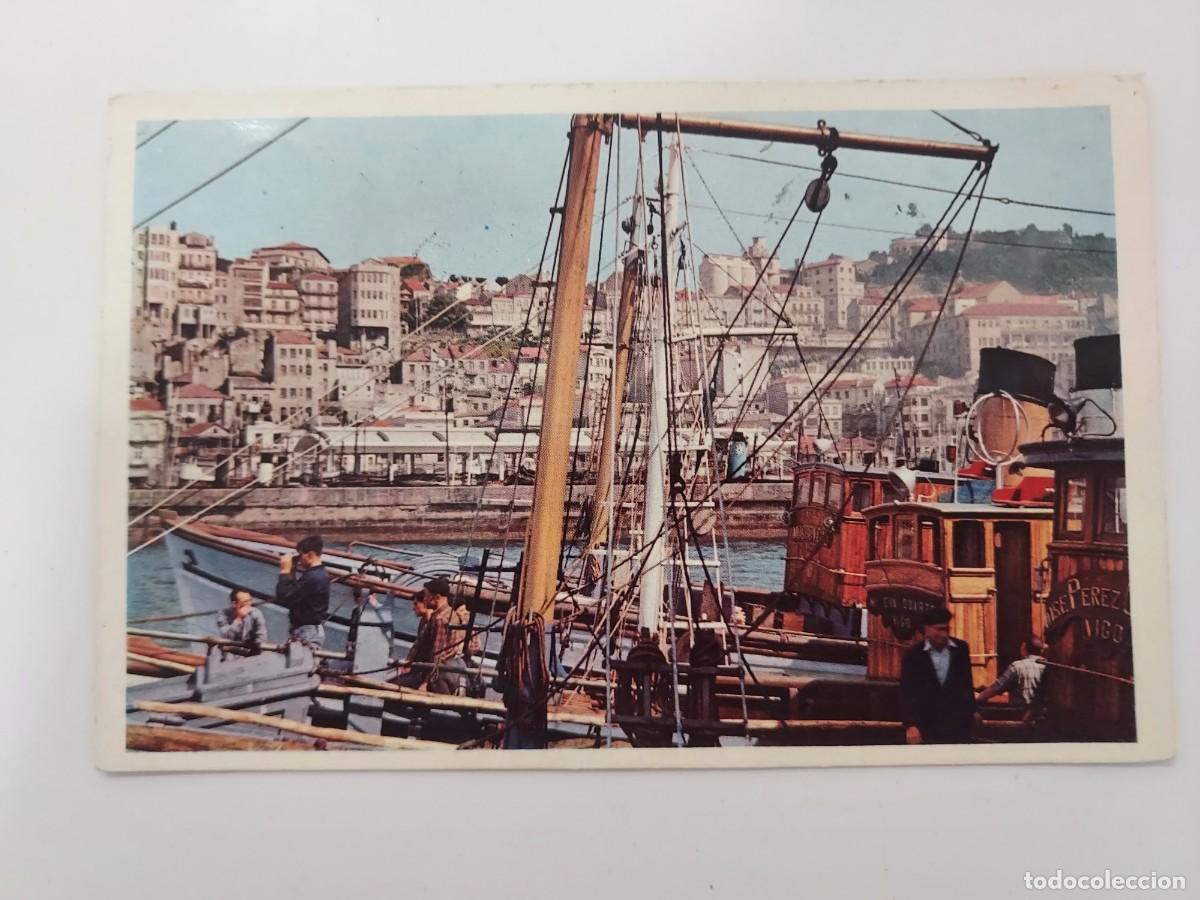 Postales: POSTAL VIGO DETALLE DEL PUERTO PESQUERO. 1962. CIRCULADA. PONTEVEDRA. BARCO ANIMADA