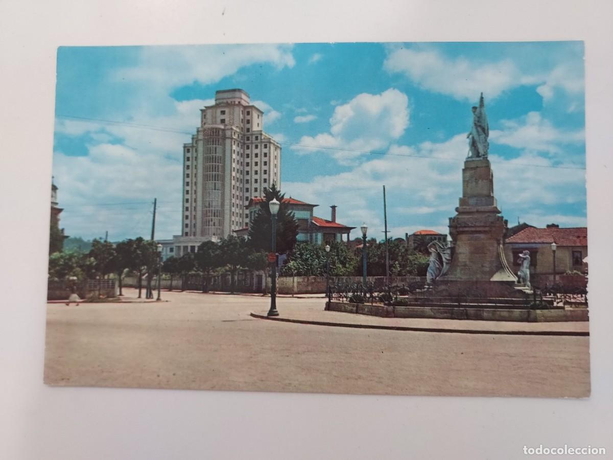 Postales: POSTAL VIGO RESIDENCIA SANITARIA Y PLAZA DE ESPA&Ntilde;A. 1959. SIN CIRCULAR. PONTEVEDRA